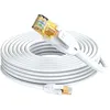 Image de Elfcam - 1m Cat7 Câble Ethernet Rond, Diamètre Extérieur de 4,8 mm, Bande Passante de 600 MHz, Blindage U/FTP, 28 AWG, Cuivre pur, Convient pour Internet, Les PC et Les Routeurs, Blanc.