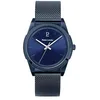 Image de Pierre Lannier - Montre Candide - Quartz Mouvement de Montre - Epaisseur du boîtier: 7.6 mm - Largeur du boîtier: 38 mm - Acier Inoxydable - Bleu Milanais - 3 ATM