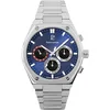 Image de Pierre Lannier - Chronographe Copilote - Quartz Mouvement de Montre - Epaisseur du boîtier: 9.6 mm - Largeur du boîtier: 42.5 mm - Acier Inoxydable - Bleu - 5 ATM