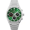 Image de Pierre Lannier - Chronographe Copilote - Quartz Mouvement de Montre - Epaisseur du boîtier: 9.6 mm - Largeur du boîtier: 42.5 mm - Acier Inoxydable - Vert - 5 ATM
