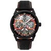Image de Pierre Lannier Montre Homme MONARCK Cadran Noir Bracelet Cuir 22 MM