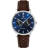 Image de Pierre Lannier - Chronographe Essential - Quartz Mouvement de Montre - Epaisseur du boîtier: 8.85 mm - Largeur du boîtier: 40.5 mm - Acier Inoxydable - Bleu - 5 ATM