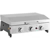 Image de Plancha à gaz avec 3 bruleurs et Couvercle en métal Fasto - 7,5 KW - Gris