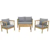 Image de Salon de Jardin en Bois avec Coussins Inclus Milano - 4 Places - Gris