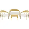 Image de Salon de Jardin en métal et Plastique Céora - 4 Places - Jaune
