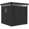 Image de Abri de Jardin métal Premium avec Toit Plat et Porte battante Lexinton - 5,29 m² - Gris