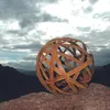 Image de Jardinex Boule déco métal ajourée - Rouille 50 cm