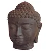 Image de Jardinex Statue Bouddha tête 50 cm - Gris Anthracite 50 cm