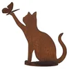 Image de Jardinex Figurine Chat Qui Joue métal Rouille : déco Rouille