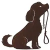 Image de Jardinex Chien avec Laisse métal rouillé : Figurine décorative de Rouille