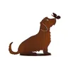 Image de Jardinex Chien Teckel métal rouillé : Figurine décorative de Rouille