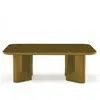 Image de Table basse en bois laqué et plateau en verre Thelma Gabrielle Paris Vert taille unique