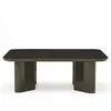 Image de Table basse en bois laqué et plateau en verre Thelma Gabrielle Paris Khaki taille unique