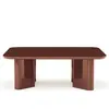 Image de Table basse en bois laqué et plateau en verre Thelma Gabrielle Paris Cranberry taille unique