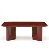 Image de Table basse en bois laqué et plateau en verre Thelma Gabrielle Paris Rouge taille unique
