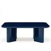 Image de Table basse en bois laqué et plateau en verre Thelma Gabrielle Paris Bleu taille unique