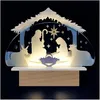 Image de Adzif.biz Le sticker de decoration - Crèche de Noël Lumineuse, scène 3D de la nativité en LED.