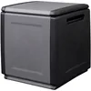 Image de INTEC - Coffre de Rangement 130L Gris/Noir 54 x 53 x H57cm Poignées de Transport polypropylène