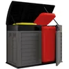 Image de INTEC - Cache Poubelles Extérieur Design 1500L Anthracite - Grand Abri 2 Portes en Polypropylène Résistant pour Tri Sélectif - Coffre de Rangement Multifonctionnel pour Terrasse & Jardin