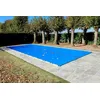 Image de Bâche d'Hivernage Bleue 8,60 x 4,60 m pour Piscine Maximum 8 x 4 m avec Grille Centrale d'Evacuation - Fabrication Française - Direct Usine - 550 g/m² - Livrée avec Sandows Cabiclic + Pitons Crosse