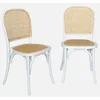 Image de Alice's Garden sweeek - Lot de Deux chaises Vintage Blanches en Bois avec Assise et Dossier en rotin