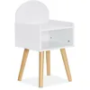 Image de sweeek - Table de Chevet Chambre Enfant. Blanc. Pieds en pin