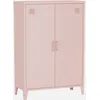 Image de sweeek - Commode/armoire en métal rose. 2 espaces de rangement. casiers