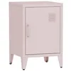 Image de sweeek - Table de Chevet en Acier Rose. 1 Porte. casier. Chambre Enfant