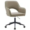 Image de sweeek - Chaise de Bureau à roulettes Velours côtelé Beige L 60 x P 62 x H 89 / 99cm