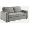 Image de Alice's Garden sweeek - Canapé Convertible 2 Places Gris Clair Velours côtelé. Banquette. lit