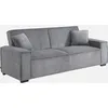 Image de sweeek - Canapé Convertible 3 Places Gris Clair Velours côtelé L 231 x P 96.5 x H 80cm