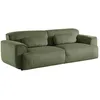 Image de sweeek - Canapé 3 Places. Tissu Velours côtelé Vert. 2 Coussins déhoussables. Wallas L 230 x P 98 x H 73cm
