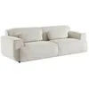 Image de sweeek - Canapé 3 Places. Tissu Velours côtelé Blanc crème. 2 Coussins déhoussables. Wallas L 230 x P 98 x H 73cm