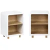 Image de sweeek - Lot de 2 Tables de Chevet Effet Bois 2 niches