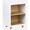 Image de sweeek - Table de Chevet Effet Bois Blanc et Naturel. 2 niches