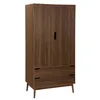 Image de sweeek - Armoire Dressing Vintage décor Bois 2 Portes. 2 tiroirs. 1 Tringle