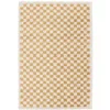 Image de sweeek - Tapis intérieur Shaggy Poils Longs 200x290cm Damier Jaune Moutarde et crème
