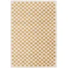 Image de sweeek - Tapis intérieur Shaggy Poils Longs 160x230cm Damier Jaune Moutarde et crème