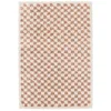Image de sweeek - Tapis intérieur Shaggy Poils Longs 160x230cm Damier Vieux Rose et crème