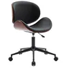 Image de sweeek - Chaise de Bureau à roulettes Bois courbé avec placage Effet Noyer et Assise Noire