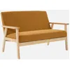 Image de sweeek - Banquette canapé 2 Places en Bois et Tissu Velours côtelé Coloris Moutarde. Isak. L 114 x P 69.5 x H 73cm