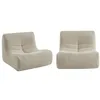 Image de Alice's Garden sweeek - Lot de 2 fauteuils chauffeuses en Bouclette texturée Beige Style Contemporain 1 Place