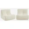 Image de sweeek - Lot de 2 fauteuils chauffeuses en Bouclette texturée Blanc Style Contemporain 1 Place