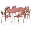 Image de sweeek - Table de Jardin métal + 6 assises Terracotta. Acier Traitement Anti Rouille