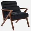 Image de sweeek - Fauteuil scandinave Bois d'hévéa et Velours Noir