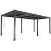 Image de sweeek - Pergola bioclimatique Anthracite. Aluminium et Acier. 3x6m. Lames orientables