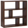 Image de sweeek - Etagère bibliothèque asymétrique 3 Niveaux 6 Compartiments. casiers. Effet Bois de Noyer. L 111.2 x P 39 x H 115.2cm