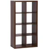 Image de sweeek - Etagère bibliothèque 4 Niveaux 8 Compartiments. casiers. Effet Bois de Noyer. L 76 x P 39 x H 146cm