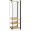 Image de sweeek - Module Dressing Noir avec 1 penderie et 3 étagères. L 60 x P 48 x H 190 cm