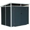 Image de sweeek - Abri de Jardin Plastique 4.55 m². Anthracite. avec toiture monopente Skylight. fenêtre et Grande Porte d'entrée. 238 x 190 x 215 cm